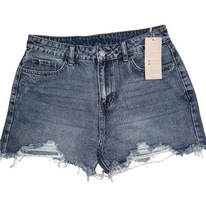 Denim Blue Women's Distressed Shorts
